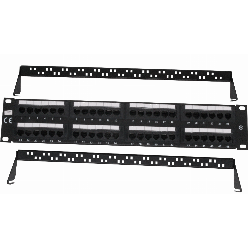 Premium 48 Port CAT6 Patch Panel RJ45 110 - 19" Rack Mount 2U For Network Ethernet 1 thumbnail image