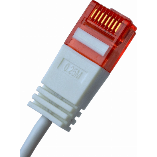 1m White Slimline CAT6 Patch Lead