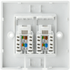 RJ45 CAT5E Wall Outlet Kit Double