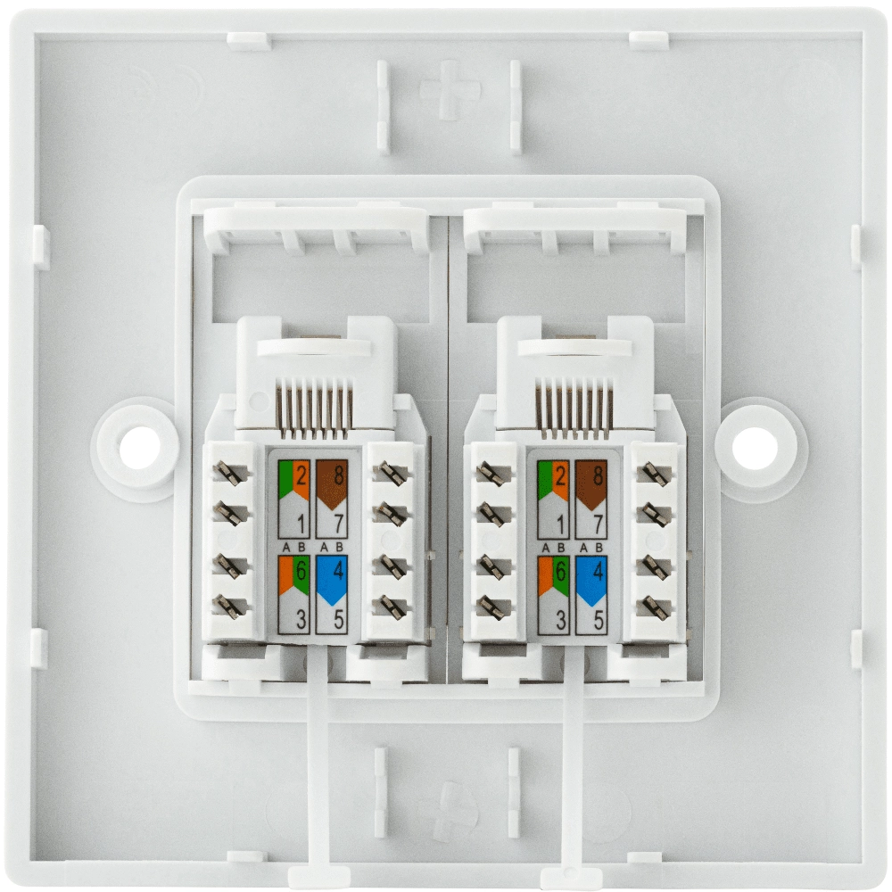 RJ45 CAT5E Wall Outlet Kit Double PROOUT22-CAT5 | Blake UK - Blake UK