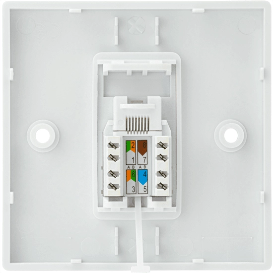 RJ45 CAT5E Wall Outlet Kit Single