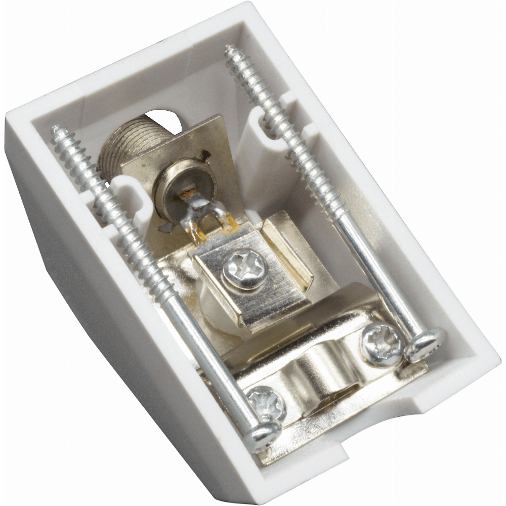 White Single FType Surface Mount Outlet Box Blake UK Blake UK