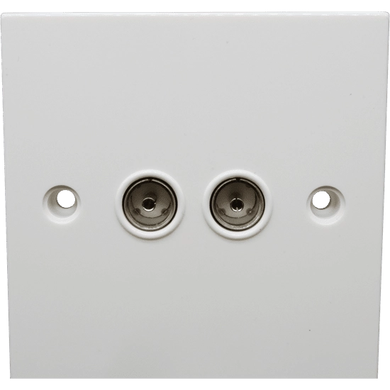 Twin Coax Flush Mount Outlet Plate