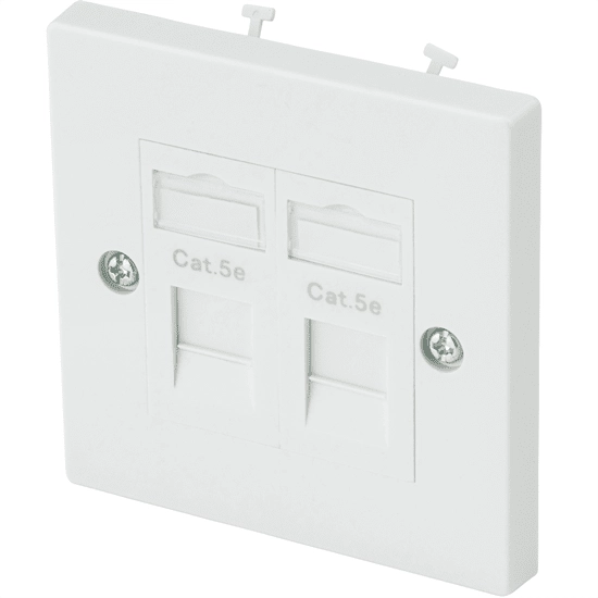 RJ45 CAT5E Wall Outlet Kit Double