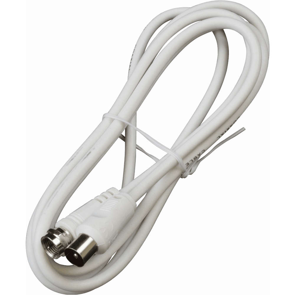 1.5m White FType Lead, IEC Coax Plug for TV Blake UK Blake UK