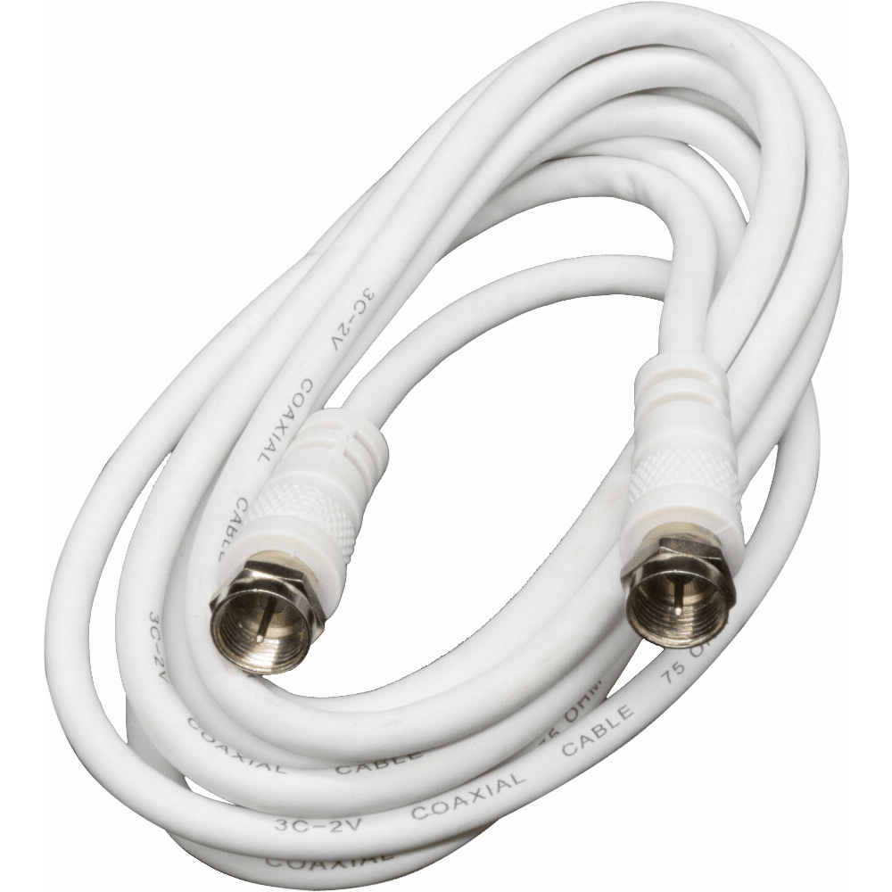 2m White Coax FPlug to FPlug Lead/Cable PROception Blake UK