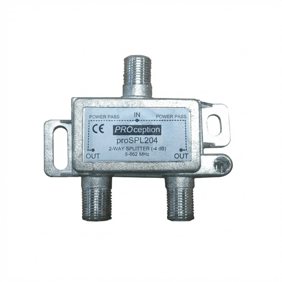 2-Way Splitter; loss <4 dB, DC pass