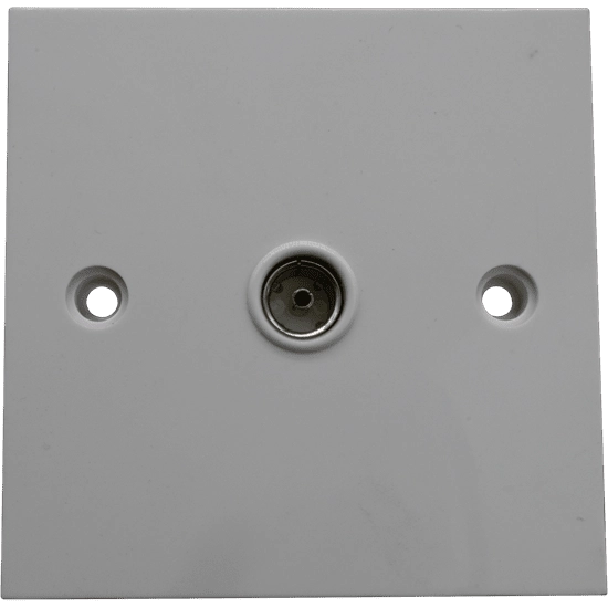 Single Coax Flush Mount Outlet Plate