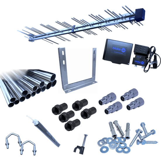 Aerial Fixing Kit For Wall Mounting Up To 4 TVs Blake UK