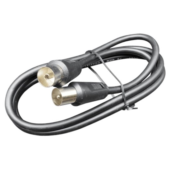 1m Lead Black Coax Plug to Plug