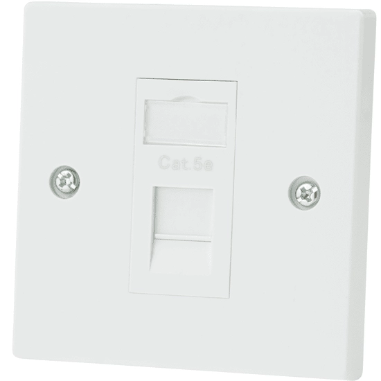RJ45 CAT5E Wall Outlet Kit Single